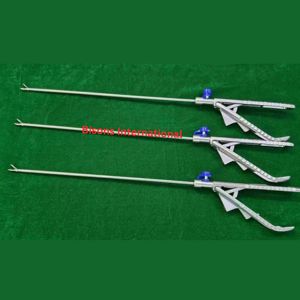 BISONS Portaagujas Curvo Laparoscópico al por Mayor 5x330mm Reutilizable de Acero Inoxidable, Juego de 3 Piezas - Product Image 1