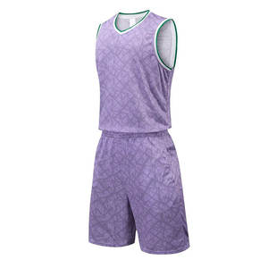 Ensemble d'uniformes de basketball par sublimation tendance, 100 % coton respirant, écologique, maillot sans manches en maille imperméable, personnalisable - Product Image 5