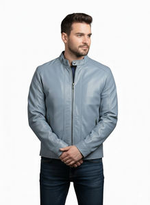 Veste en cuir véritable personnalisée de qualité supérieure, design moderne et élégant, fabrication artisanale, respirante, avec fermeture éclair, style bomber. - Product Image 4