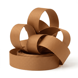 ซัพพลายเออร์ริบบิ้นผ้าสีน้ำตาลแทนขนาด 25 มม. สำหรับงานออกแบบเครื่องประดับแฟชั่น งานตกแต่งเบาะ งานฝีมือ DIY และการใช้สำหรับห่อของขวัญ - Product Image 4