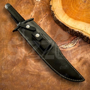 Couteau de survie Bowie de style Rambo 2 en acier D2 fait main sur mesure, couteau à lame fixe pour la chasse et le camping avec étui en cuir - Product Image 6