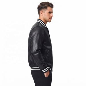Veste universitaire en polyester satiné KVJ17 pour hommes et femmes, col montant, manteau d'hiver, broderie, respirant, écologique, séchage rapide - Product Image 3