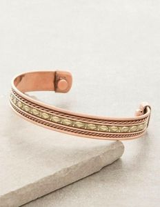 Handcrafted <b>Copper</b> Bracelet Handcuff Magnetic Bracelet with Stunning Artistic Design for All Ages - Product Image 1