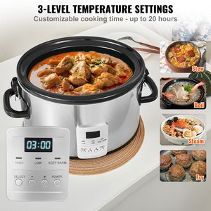 Pentola elettrica digitale da 8QT 320W con timer da 20 ore e coperchio in ceramica - Product Image 3