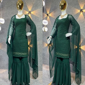Traje Salwar Kameez de Georgette Étnico Indio para Mujer, Listo para Usar, con Bordado y Dupatta, para Fiestas y Festivales, Personalizable para Adultos - Product Image 6