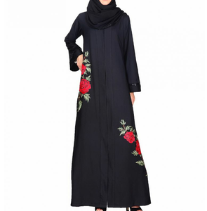 Latest Kimono Abaya Muslim Women Dress New Designs Dubai Islamic Modest Muslim Women Nida Fabric Open Abaya With Inner <b>Slip</b> - Product Image 6