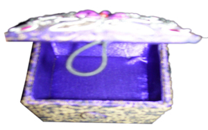 Handmade Rectangular Silk Embroidered Eco-friendly Purse Flower Pattern Purple Gold Textile Home Decoration Accessory GIFT - Product Image 6