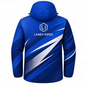 Custom Men's Hooded Winter Puffer <b>Jacket</b> Sublimation Print <b>Waterproof</b> Windproof Warm Outdoor Sports <b>Jacket</b> Full Zip Coat OEM ODM - Product Image 3