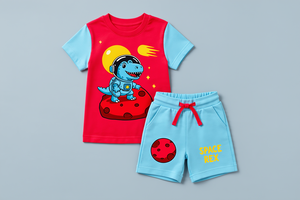 Conjunto Casual de Algodón para Niños, Camiseta y Pantalones Cortos, Transpirable, Ligero, Ropa Cómoda para Verano, Proveedor de Tallas Personalizadas - Product Image 4