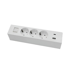European Standard Power Strip <b>3</b> Outlets With One <b>USB</b> and Type <b>C</b> Charging Port - Product Image 1