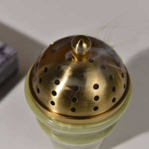 เตาเผาบัคฮูร์หินอ่อนธรรมชาติ ขายส่ง เตาเผาบัคฮูร์หินอ่อนแท้สำหรับตกแต่ง พร้อมตะแกรงเหล็ก เตาเผาบัคฮูร์ธรรมชาติ - Product Image 5