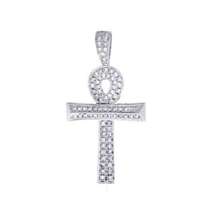 Pendentifs croix en diamant de laboratoire VVS 14kt_18kt, style hip-hop glacé classique, certifiés unisexes, meilleurs prix garantis - Product Image 1