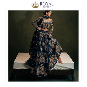 Bulk Exporter Supply Designer Wedding Wear Collection Indian Clothing Silk Zari Thread Sequence Work Lehenga Choli with Dupatta - Product Image 5