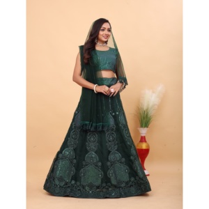 Vestidos de Noche de Diseñador, Hermoso Lehenga Choli con Trabajo de Zari para Fiestas - Product Image 2