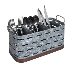 Panier de rangement pour ustensiles de cuisine en métal, design admirable, galvanisé or, robuste, non pliable, 5 niveaux, pour couverts - Product Image 3