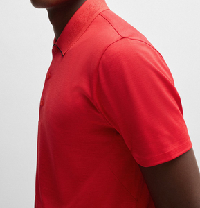 New Design Breathable Anti-Wrinkle Knitted Casual Men's Short Sleeve Shirt <b>Large</b> Size Embroidered Logo - Product Image 6
