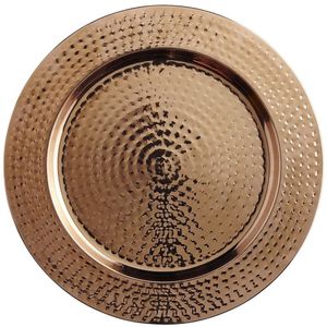 Assiettes de présentation rondes élégantes en métal doré perlé de 13 pouces pour la décoration de tables de mariage et événements, vente en gros pour l'hôtellerie - Product Image 5