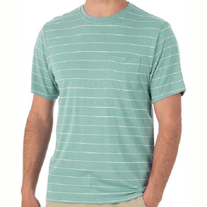 Camiseta de Hombre a Rayas de Múltiples Colores, Corte Holgado, Formal, Manga Corta, 100% Algodón, Antipilling, Diseño Moderno, Nueva Llegada - Product Image 2