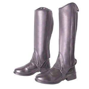 Professional Leather Horse Riding <b>Chaps</b> Heavy Duty Equestrian <b>Half</b> <b>Chaps</b> Adjustable Outdoor Horseback Riding Leg Protector - Product Image 2