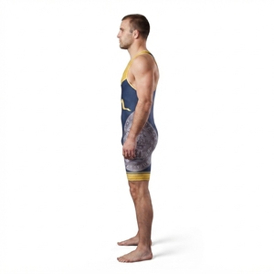 Combinaison de lutte personnalisée pour hommes en spandex sublimé, design universitaire en lycra pour les athlètes professionnels des clubs, Dhirk Sports - Product Image 3