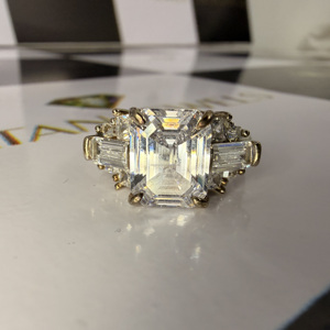 14K 18K Yellow Gold Diamond Vintage Style <b>Rings</b> IGI Certified Emerald Cut Lab Grown Diamond Engagement Wedding <b>Ring</b> for Women - Product Image 2