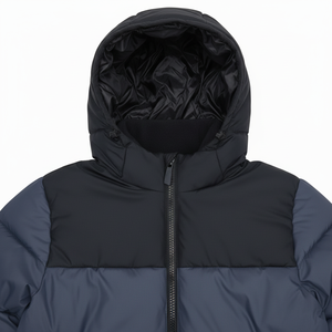 Veste matelassée unisexe personnalisée à capuche, épaisse et respirante, style streetwear hiver, 100% polyester, fermeture éclair sur le devant - Product Image 3