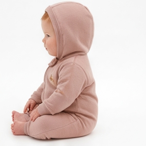 Conjunto de chándal unisex al por mayor para bebé con capucha de orejas de oso, de elastano/algodón, con cremallera oculta, lindo conjunto de sudadera con capucha de forro polar y pantalones jogger para bebé. - Product Image 5