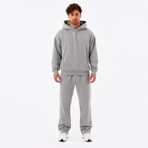 Ensemble de survêtement marron à capuche pour homme, 2 pièces, décontracté, uni, poids moyen, manches longues, pantalon de jogging, automne - Product Image 4
