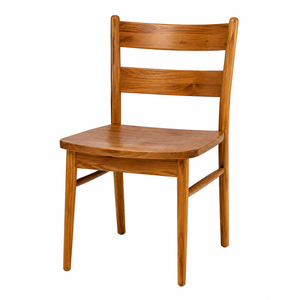 Silla de Comedor Escandinava de Teca con Respaldo Curvo en Forma de Escalera, Ecológica y Duradera, Muebles Modernos para el Hogar, Diseño Estable - Product Image 1