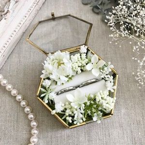 Customized <b>Hexagon</b> Glass Jewelry <b>Box</b> with Metal Frame, Decorative Storage Organizer Ring <b>Box</b> For Wedding <b>Gift</b> & Home use - Product Image 4