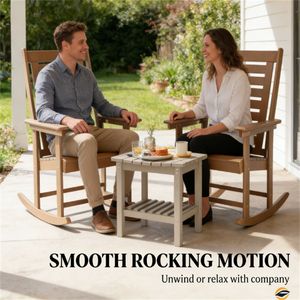 Set di 2 Sedie a Dondolo Marroni per Esterni, Ideali per Terrazze - Product Image 3