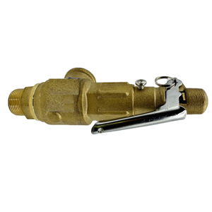 วาล์วนิรภัยทองเหลืองแบบปรับได้ เกลียว BSP/NPT 10 บาร์ 200 องศาเซลเซียส สำหรับอากาศ/แก๊ส/น้ำ/ไอน้ำ พอร์ตขนาด 1/2 นิ้ว - Product Image 2