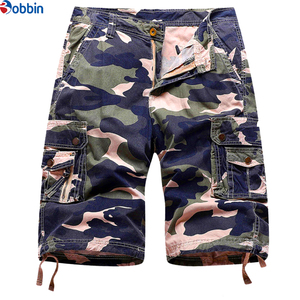 Pantalones Cortos Cargo de Camuflaje Morado para Hombre Bobbin, Cintura Media, Cierre de Botones, Transpirables, Pantalones Capri Tácticos para Hombre, Multibolsillos, Cortos Casuales - Product Image 5