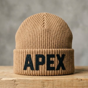Bonnet côtelé marron personnalisé avec revers, chaud et extensible pour l'hiver, unisexe, vente en gros, fabricant - Product Image 2