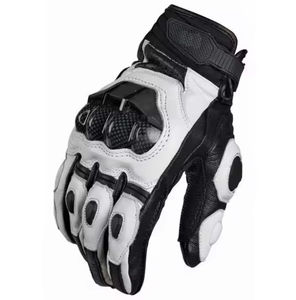 Gants de moto unisexes en cuir véritable blanc, noirs, pour la course, la moto, la protection contre le vent, l'hiver, l'été, le ski en plein air - Product Image 2