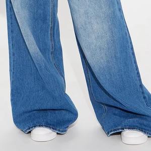 Pantalones Anchos Elásticos de Mezclilla para Mujer, Precio Bajo 2026, Jeans de Mezclilla Lavados de Tiro Bajo Personalizados para Mujer - Product Image 6