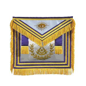 Tablier maçonnique personnalisé en tissu noir avec symbole imprimé, forme rectangulaire, insigne à coudre, style classique - Product Image 3