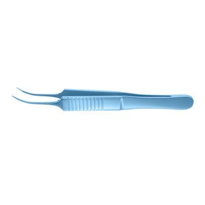 Pince à ligature courbée McPherson manuelle, plateforme de ligature de 4,00 mm, 109 mm, en titane, pour microsurgie ophtalmique, nœuds de suture, certifiée CE - Product Image 1