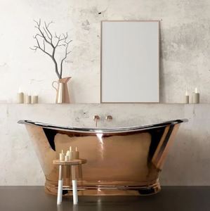 Bañera Ovalada de Cobre con Patas, Bañera de Metal para Baño, Hotel o Spa - Product Image 4