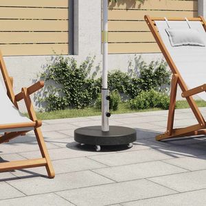 Base para Sombrilla de Patio de Granito Negro Enrollable de 66 lb, Acero Inoxidable - Product Image 1