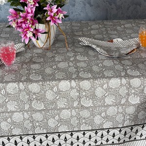 Indian Handmade Cotton <b>Table</b> Cloth Beautiful Hand Block Printed Cotton <b>Table</b> <b>Cover</b> for Wedding <b>Table</b> Cloth for Christmas Sale - Product Image 4