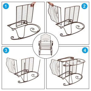 Sedia a dondolo da esterno in ferro battuto per patio, comoda sedia a dondolo per giardino/cortile - Product Image 4