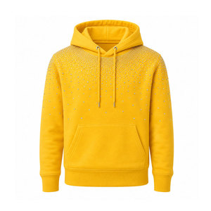 100% Cotton Solid Winter <b>Rhinestone</b> <b>Hoodies</b> for Men Regular Fit Regular Sleeves Fashion Wear - Product Image 1