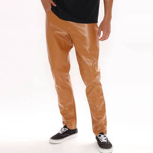 Pantalones de Cuero Casuales para Hombre, Corte Recto, Cierre con Cordón, Transpirables, Ecológicos, Ligeros, Cuero Genuino - Product Image 6