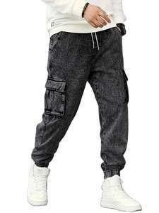 กางเกงยีนส์ทรงปกติ หลายกระเป๋า เป็นมิตรกับสิ่งแวดล้อม สไตล์สมาร์ทแคชชวล ผ้าฝ้าย 100% ยืดหยุ่นปานกลางสำหรับผู้ชาย ดีไซน์ใหม่ ระบายอากาศได้ดี - Product Image 4