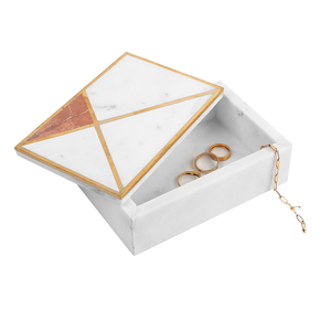 Caja de Mármol Personalizada, Organizador de Almacenamiento de Lujo, Artesanía, Tamaño Personalizable, Forma Rectangular - Product Image 1