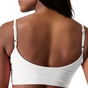 Soutien-gorge de sport léger blanc pour femme, soutien-gorge athlétique extensible et doux pour la course à pied, l'entraînement, le yoga, la remise en forme, la salle de sport - Product Image 4