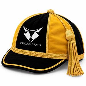 Suministro OEM Gorra de terciopelo naranja con franja dorada y borlas, clásica para ceremonias de logro de equipos deportivos - Product Image 6