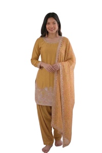Indian Ethnic <b>Silk</b> Stitched Heavy Embroidery <b>Kurta</b>/Kurti Suit Women Party Winter Summer Punjabi Suit Salwar Kameez - Product Image 2