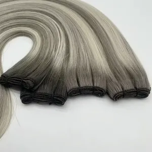 Extensiones de Cabello Humano Liso Indio Rubio Ceniza para Tejido Remy Doble Densidad 100% Base de Seda HD Transparente Color Personalizable - Product Image 6
